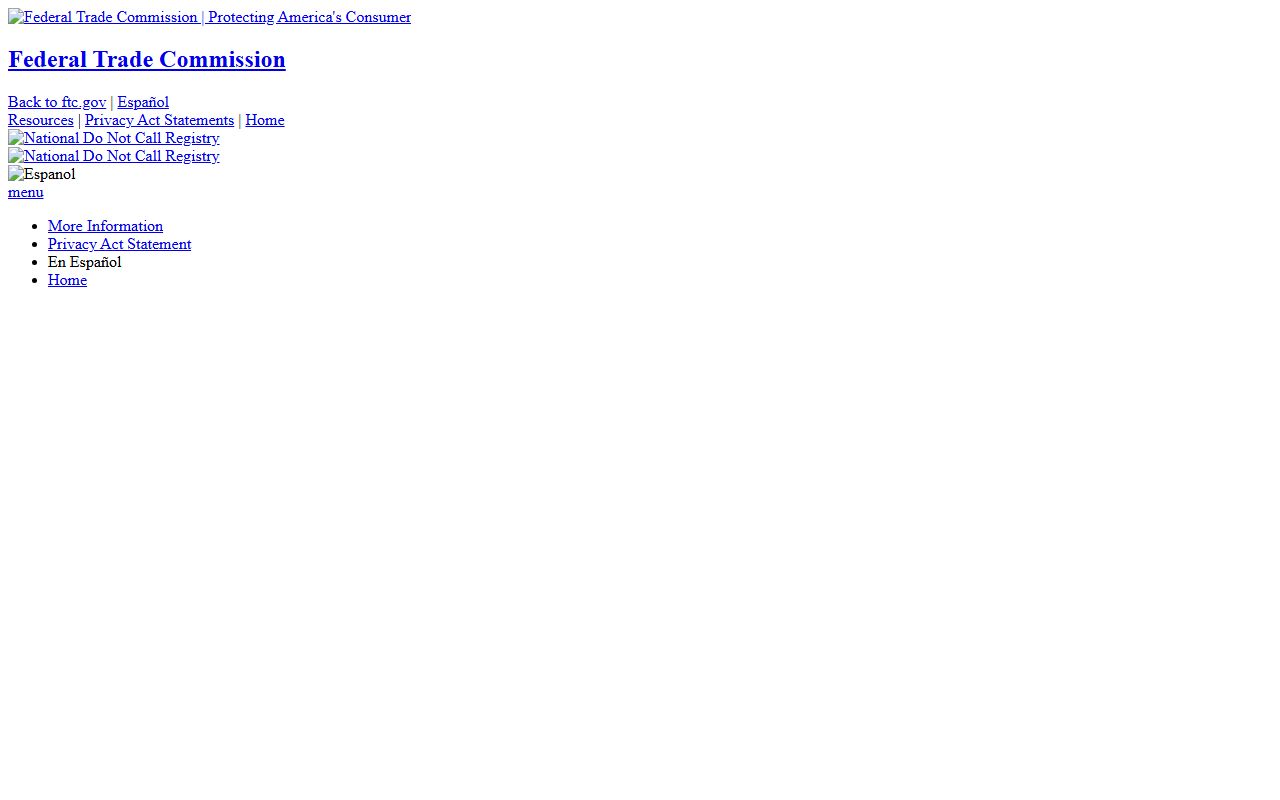 Holly Springs phone codes FTC Do Not Call Registry